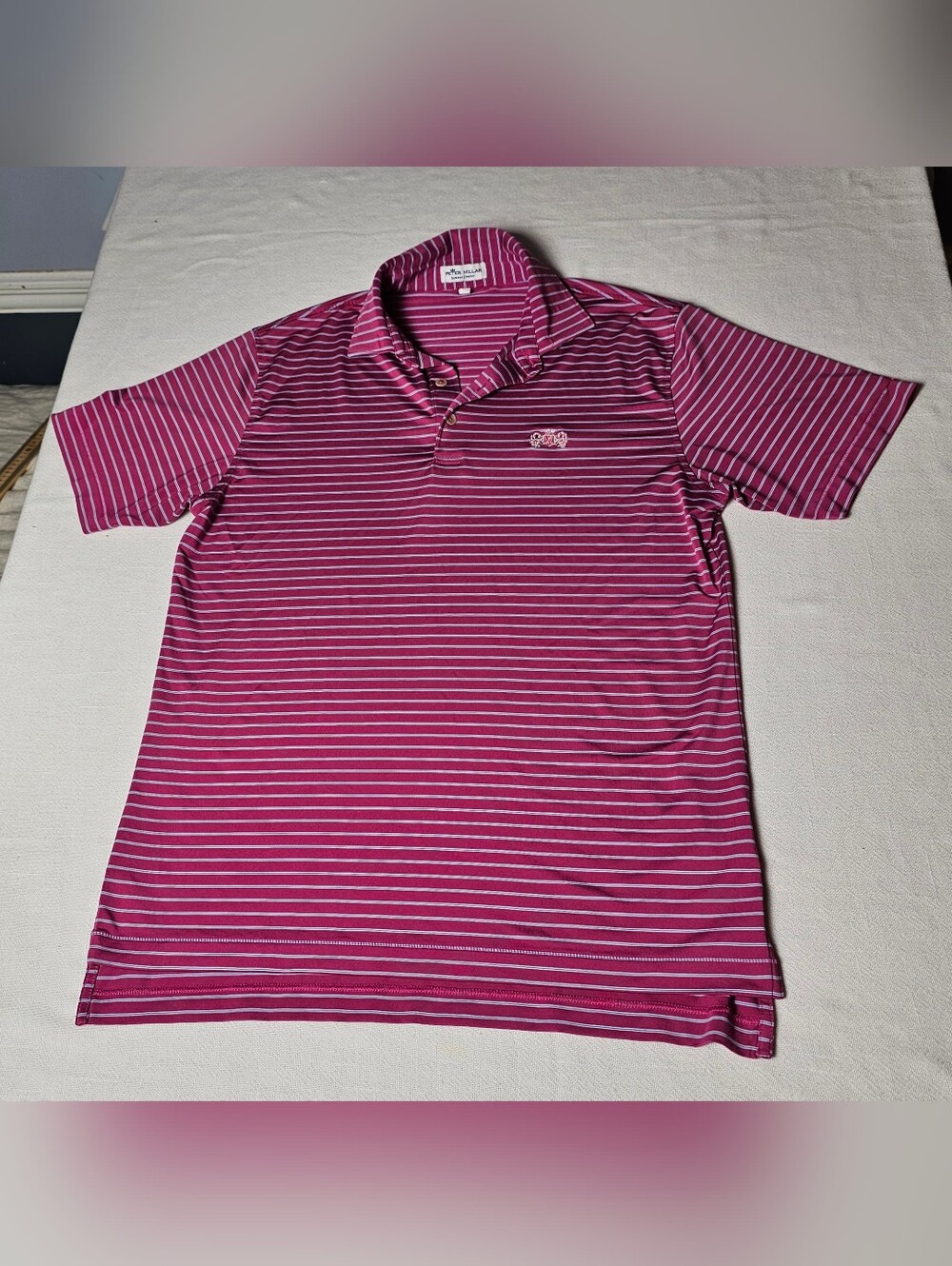 Peter Millar "Summer Comfort" men's performance golf polo Size Small Magenta